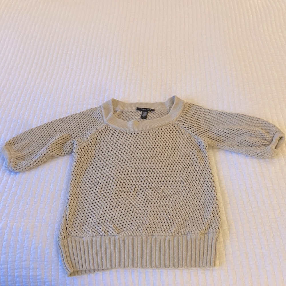 Laundry By Shelli Segal Cream Open-Knit Sweater